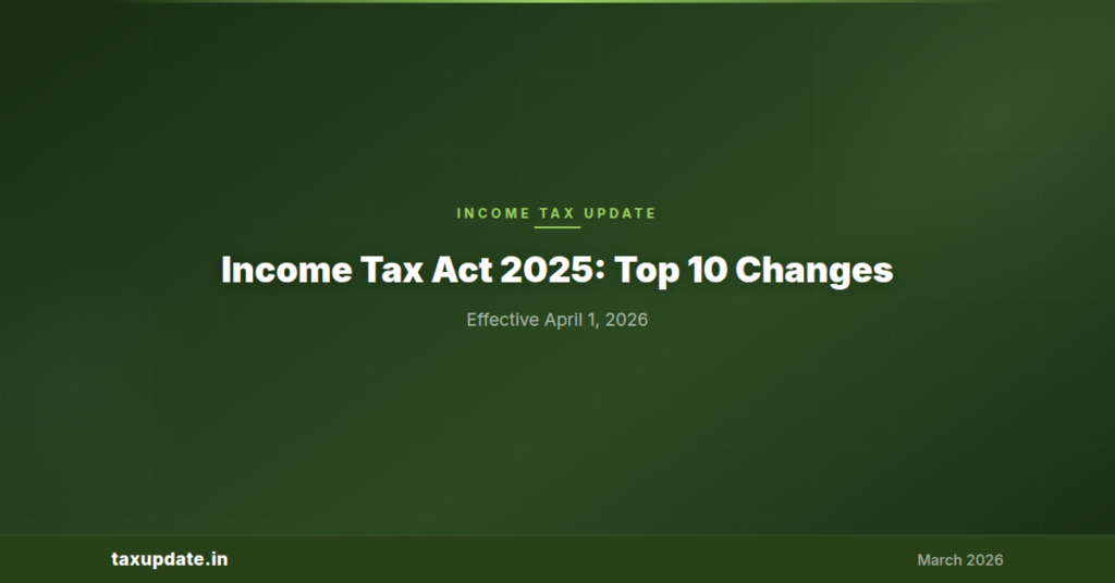 Income Tax Act 2025 Takes Effect April 1: Top 10 Changes Every Taxpayer ...
