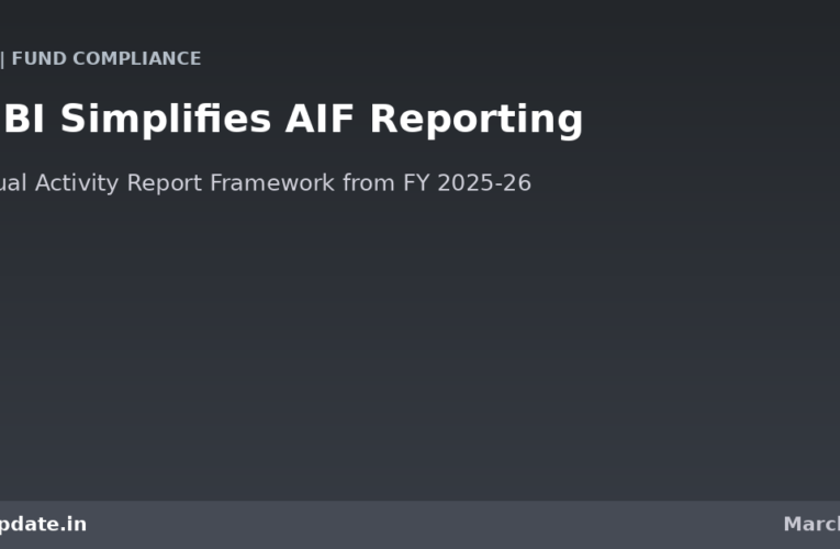 SEBI Simplifies AIF Reporting: New Annual Activity Report Framework from FY 2025-26