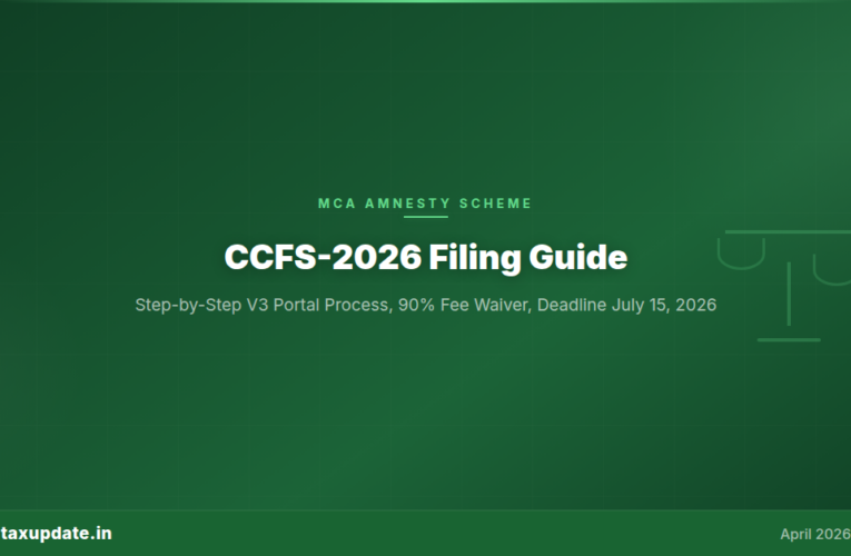 CCFS-2026 Practical Filing Guide: Step-by-Step MCA V3 Portal Process for the April 15 to July 15 Amnesty Window