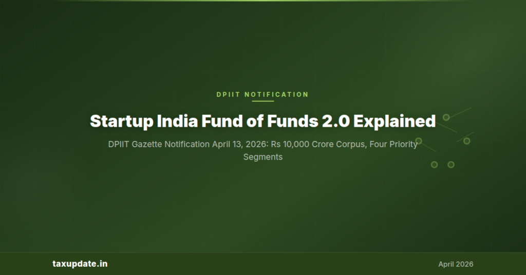 Startup India Fund of Funds 2.0 Explained: DPIIT Gazette Notification ...