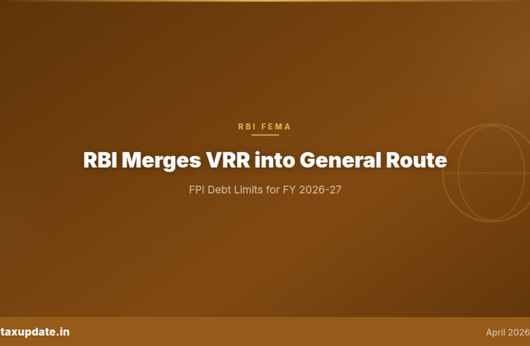 RBI Merges VRR into General Route: New FPI Debt Investment Limits for FY 2026-27 Explained