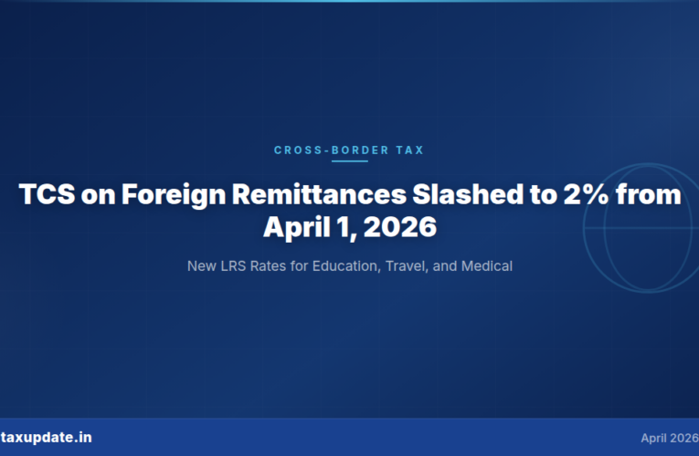 TCS on Foreign Remittances Slashed to 2% from April 1, 2026: What the New LRS Rates Mean for You