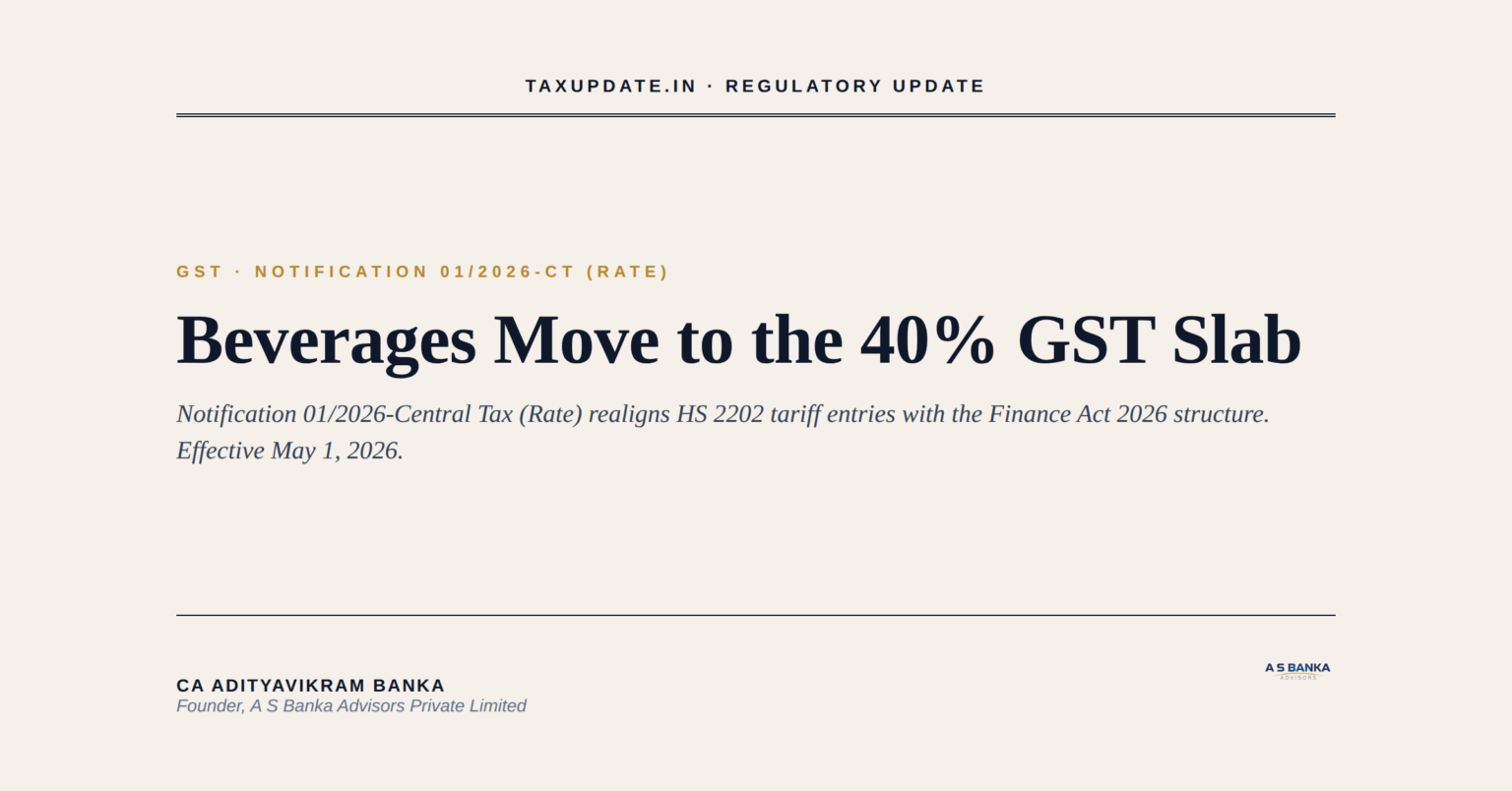 GST Notification 01/2026-Central Tax (Rate) Effective May 1 2026: How ...