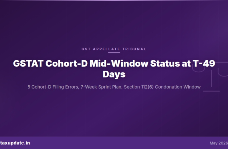 GSTAT Cohort-D Mid-Window Practitioner Status: How to Use the 49-Day Runway Before the June 30, 2026 Cut-Off and the Five Cohort-D Filing Errors Costing CAs Time on the NIC Portal