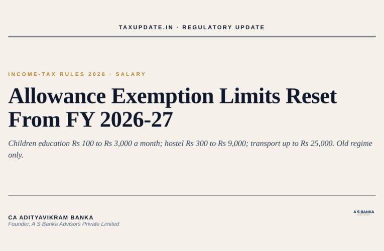 Children Education Allowance Jumps to Rs 3,000 a Month: How the Income-tax Rules 2026 Reset Salary Allowance Exemption Limits From FY 2026-27