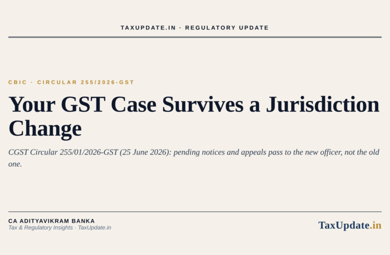 CGST Circular 255/2026: Who Handles Your GST Case After You Change Jurisdiction