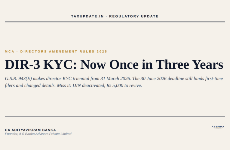 DIR-3 KYC Due Date June 30, 2026: The New Triennial Director KYC Rule, Who Must File This Year, and the Rs 5,000 DIN Reactivation Penalty