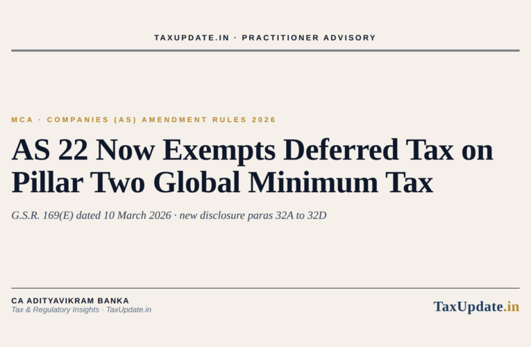 AS 22 Amendment 2026: No Deferred Tax on OECD Pillar Two Global Minimum Tax, New Disclosures for Indian Companies