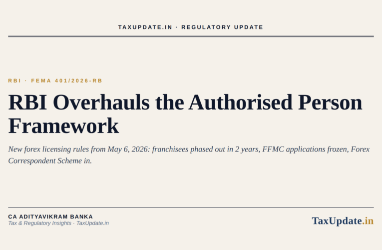 FEMA (Authorised Persons) Regulations 2026: How RBI Notification FEMA 401/2026-RB Overhauls Forex Licensing