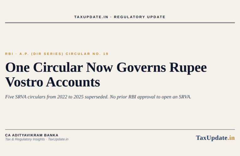 RBI A.P. (DIR Series) Circular 19 of 2026: One Consolidated Rulebook for Special Rupee Vostro Accounts (SRVA)