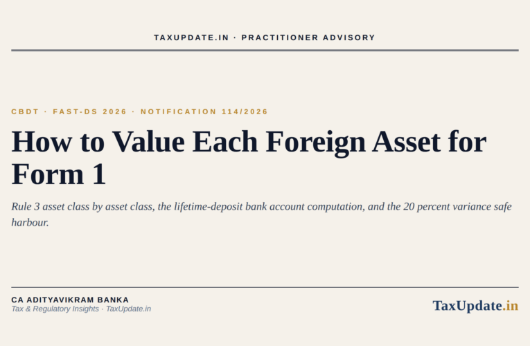 FAST-DS 2026 Valuation Rules: How to Value Each Foreign Asset for Form 1 (Bank Accounts, Shares and Property)