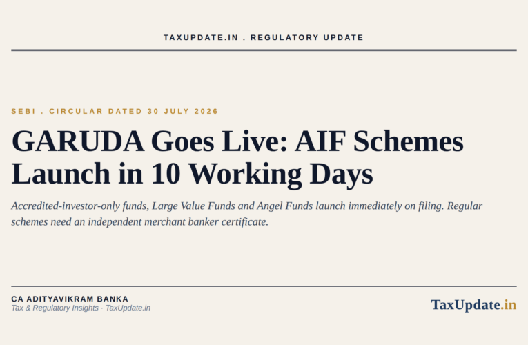SEBI GARUDA Circular of July 30, 2026: How AIF Schemes Now Launch in 10 Working Days