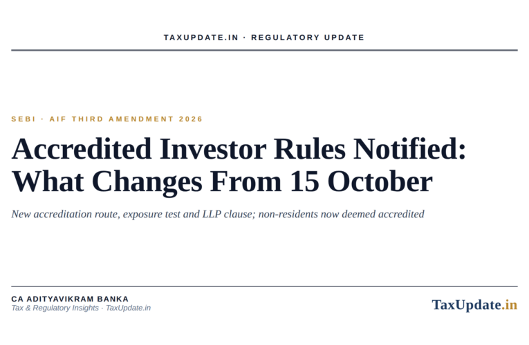 SEBI Accredited Investor Amendment 2026: What the AIF (Third Amendment) Regulations Change From 15 October 2026